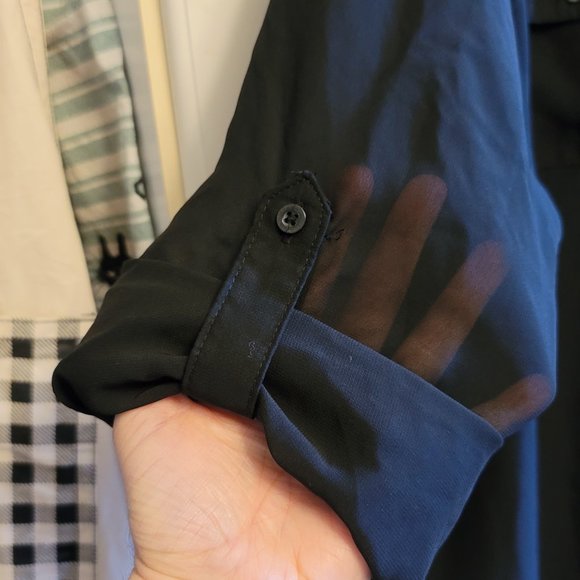 ๐2 for $30!๐ George Black Sheer Long Sleeve Button Up Blouse - Picture 5 of 9